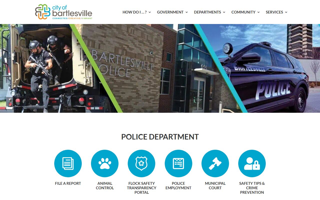 Bartlesville Oklahoma phone directory police department website