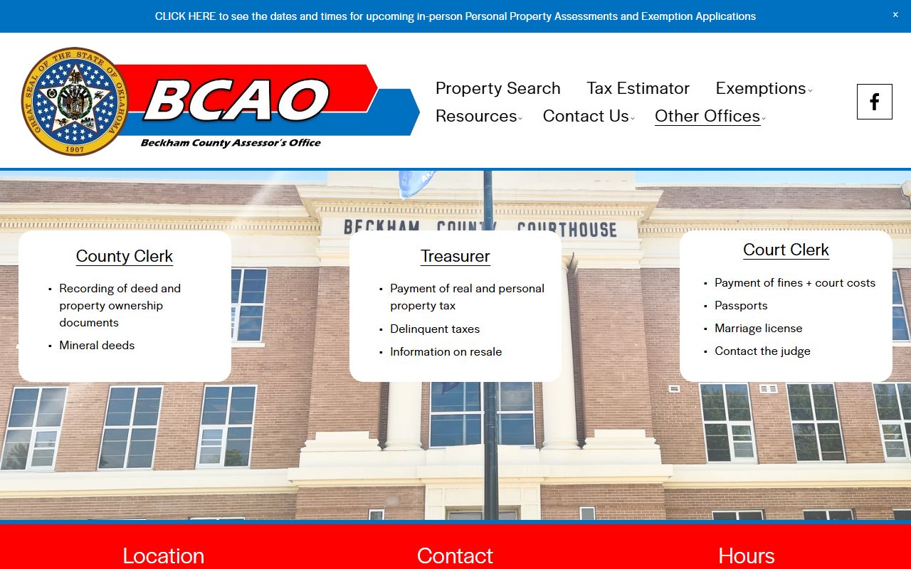 Elk City Oklahoma phone directory Beckham County assessor office