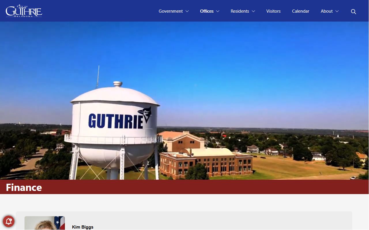 Guthrie Oklahoma phone directory finance department contacts