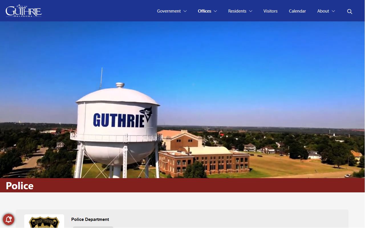 Guthrie Oklahoma phone directory police department page