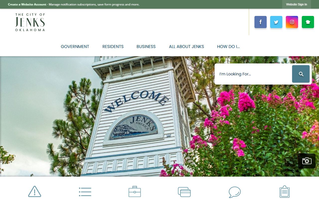 Jenks Oklahoma phone directory city official website