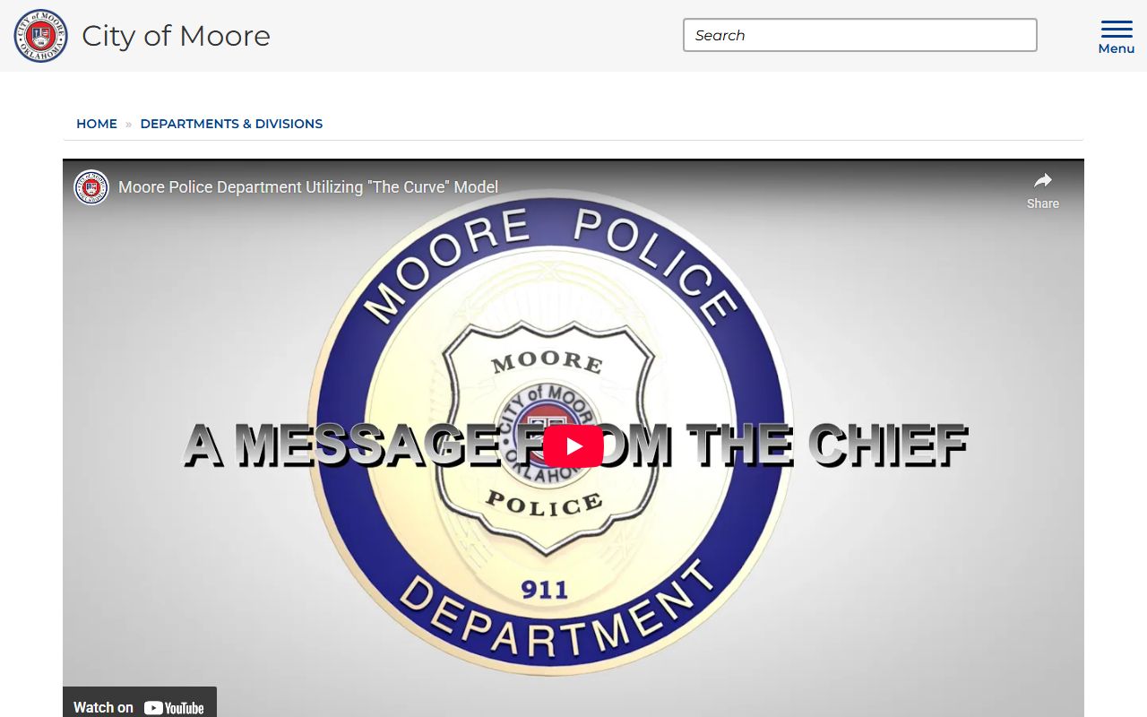Moore Oklahoma phone directory police department page