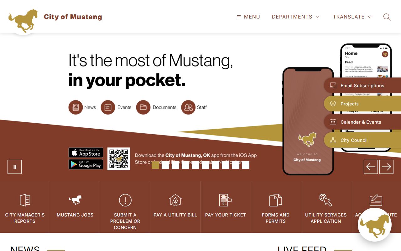 Mustang Oklahoma phone directory city official website