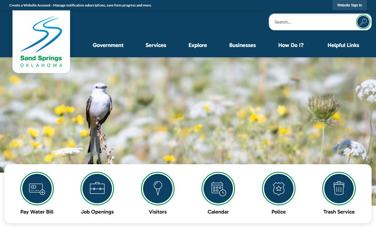 Sand Springs Oklahoma phone directory city website