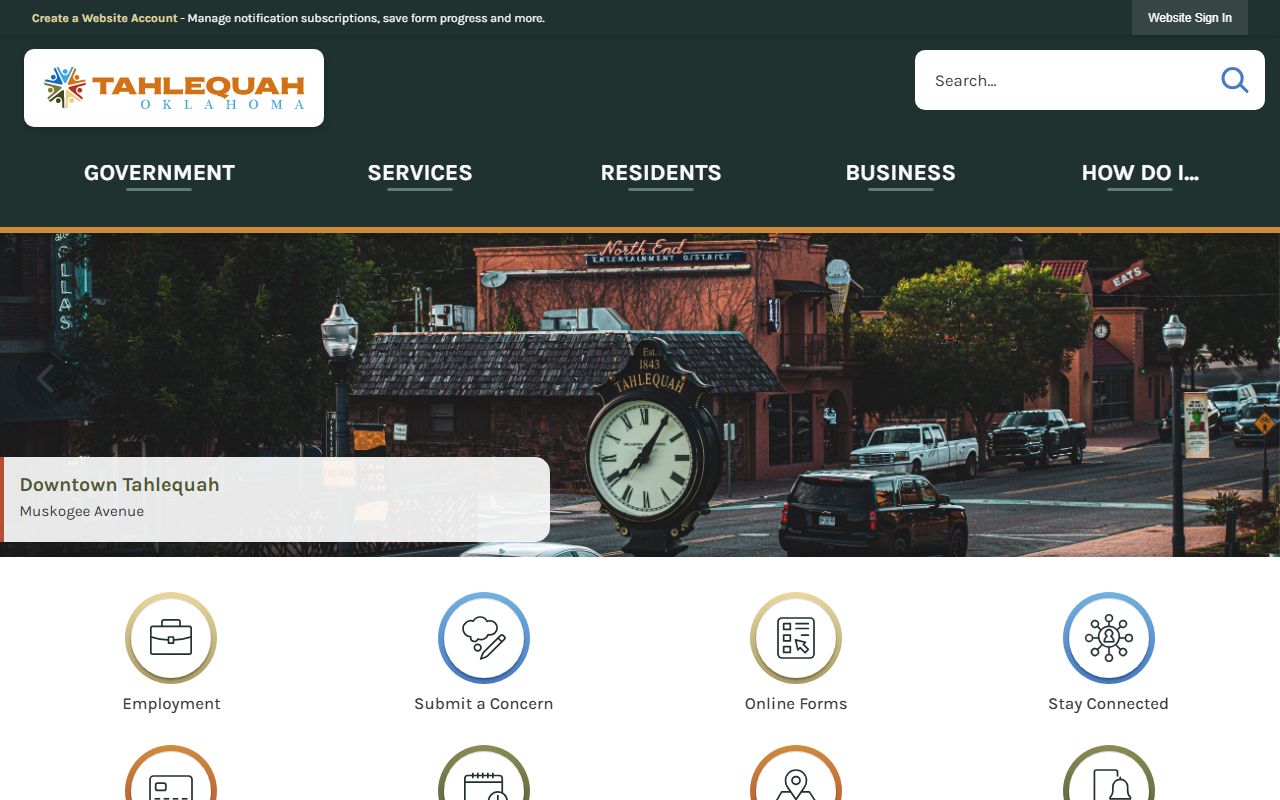 Tahlequah Oklahoma phone directory city website