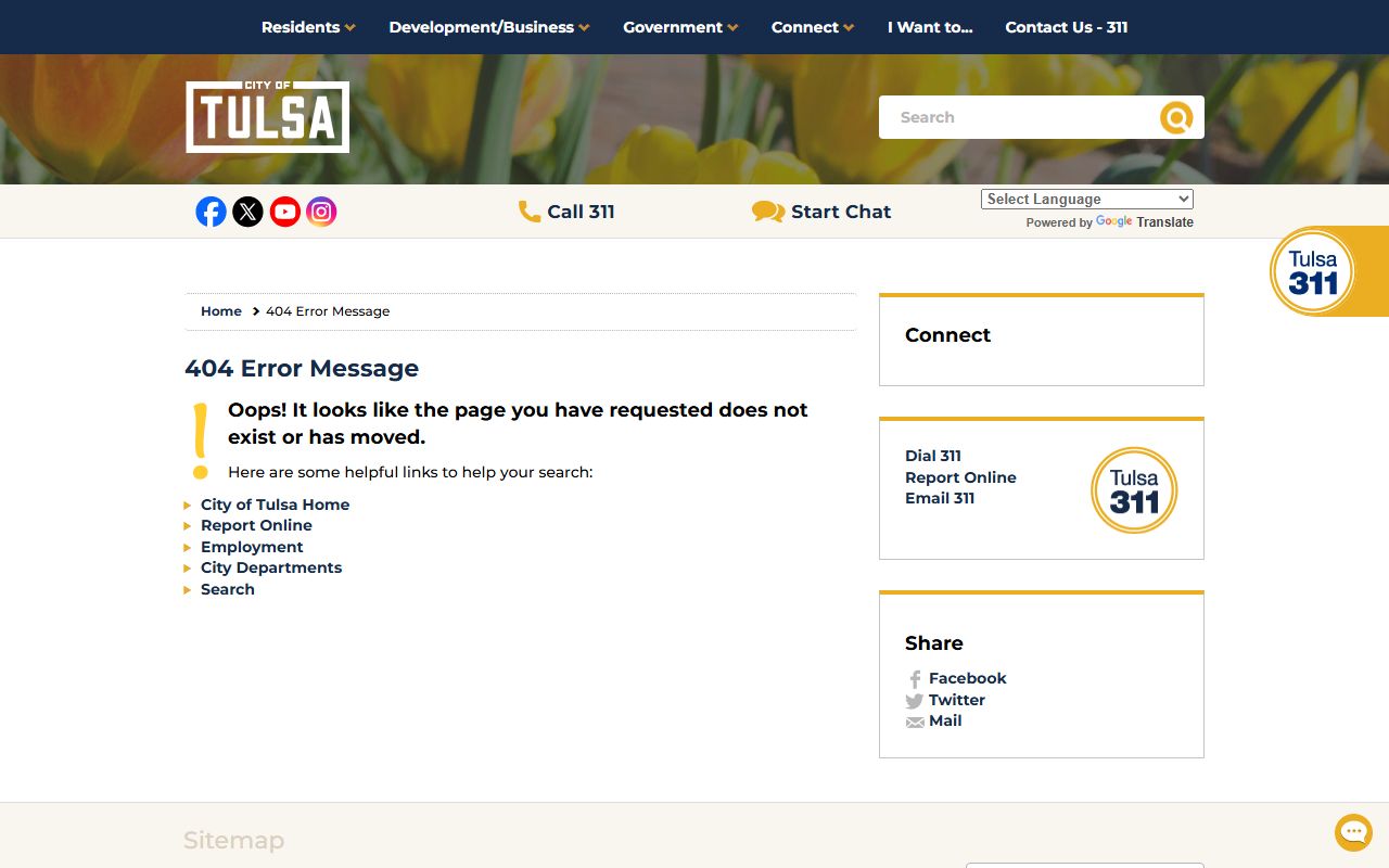 Tulsa phone directory city clerk office page