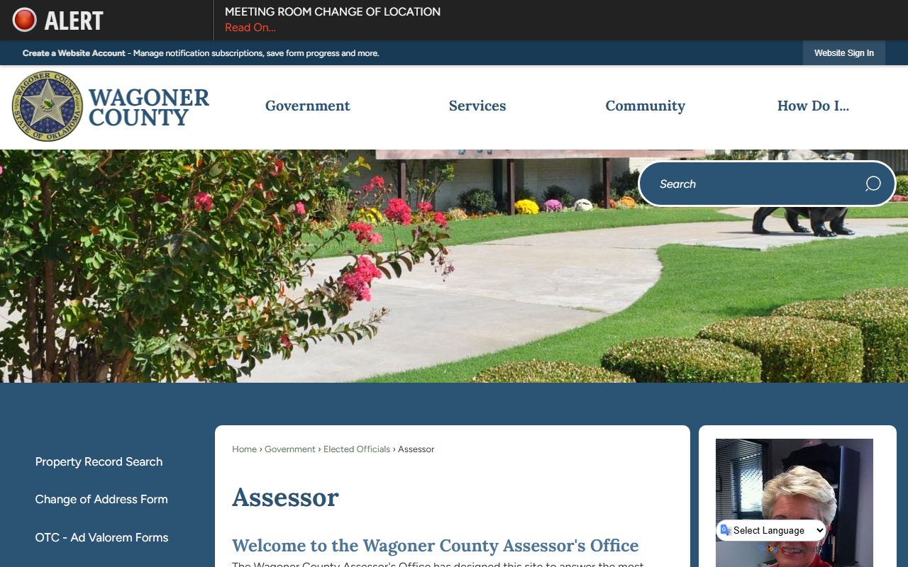 Wagoner County Oklahoma phone directory assessor office page